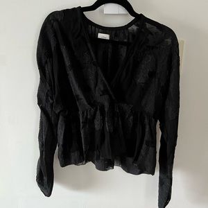 Wilfred peplum floral sheer top